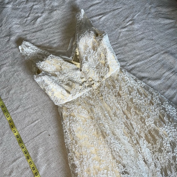 Lightinthebox Champagne  & Lace Sleeveless Tea Length A Line Formal Dress - Picture 14 of 16